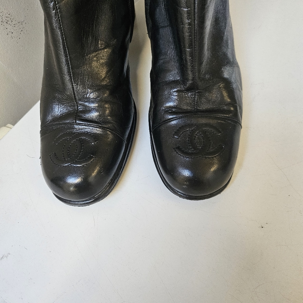 Chanel knee high boots